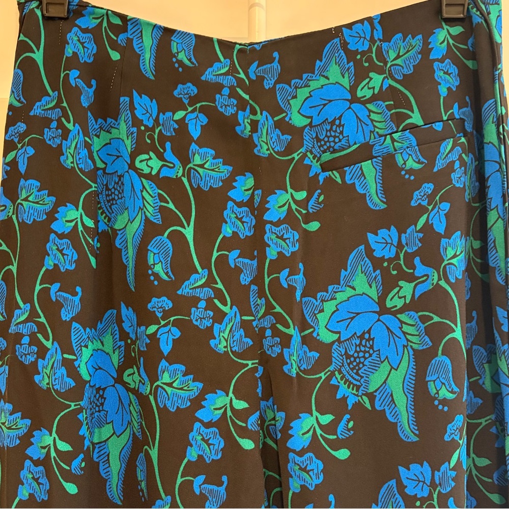 DIANE VON FURSTENBERG DVF NWT Waylen Blue Wide Leg Pants Trousers 4 Crepe Slinky - Picture 9 of 12